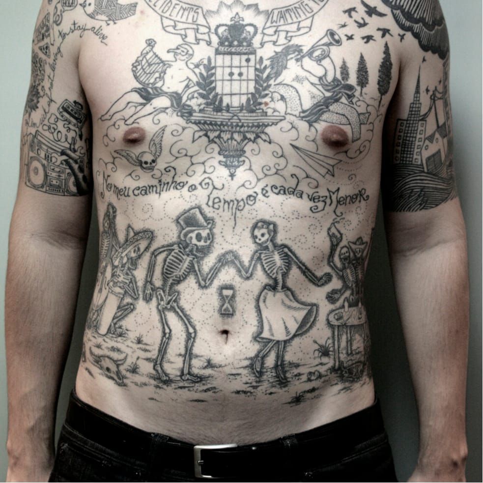 dance macabre tattoo  Tattoos Heart tattoo Skeleton tattoos