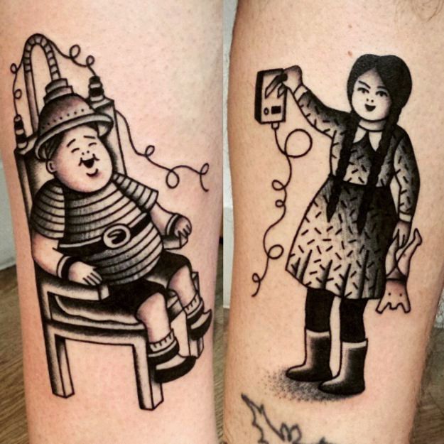 Tattoo of The Addams Family Movies Forearm