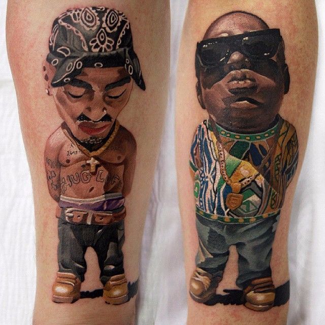 Biggie and Tupac tattoos. 5 years healed. Hit me up for a tattoo  appointment! | Instagram