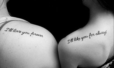 matching quote tattoos for sisters