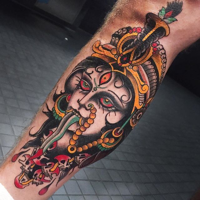 Tattoo by Herb Auerbach via @herbxauerbach #ladyhead #traditional #lady #girlhead