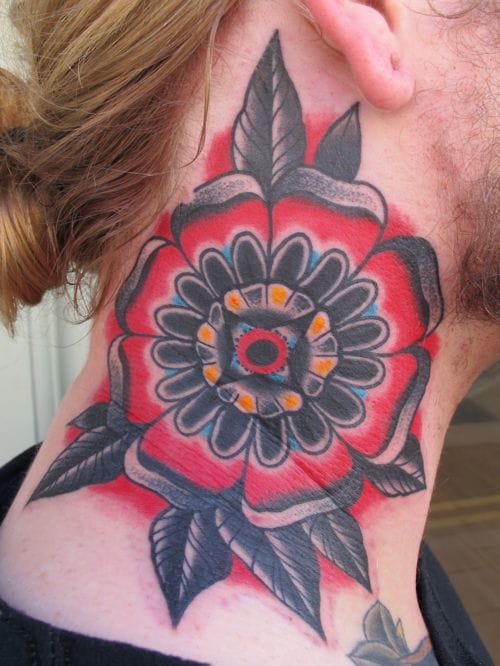 Tattoo by Myke Chambers #flower #traditional #mykechambers