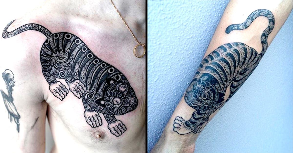 10. Korean Tiger Tattoo Arm - wide 6