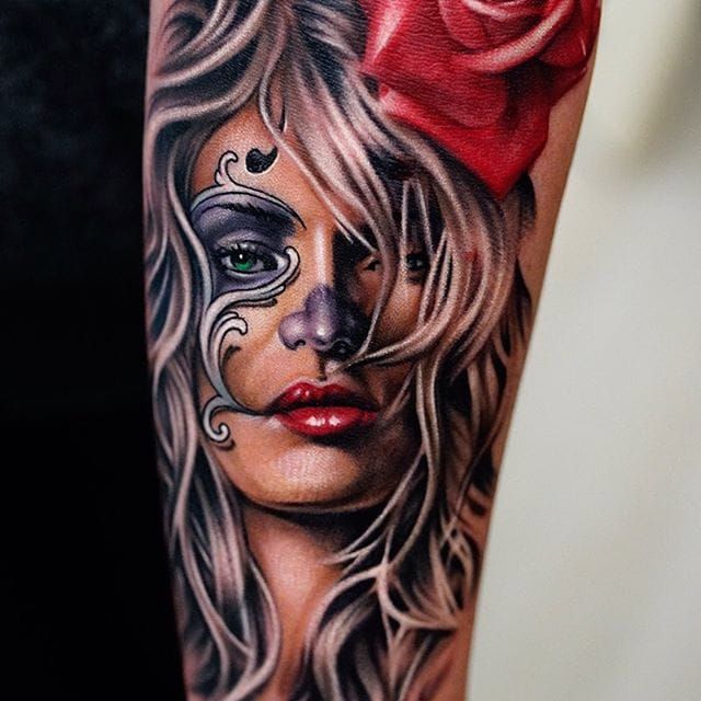 Arm Fantasy Nurse Tattoo by Renaissance Tattoo