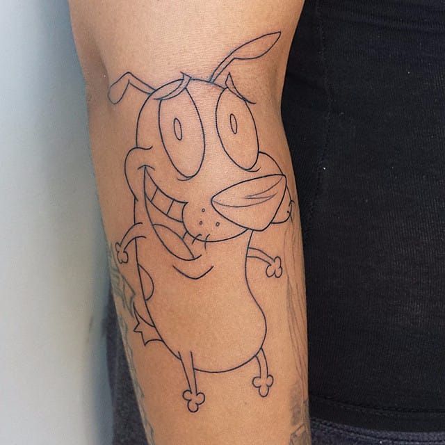 40 Courage The Cowardly Dog Tattoo Designs For Men  Cartoon Ideas  Courage  tattoos Tattoos Cartoon tattoos