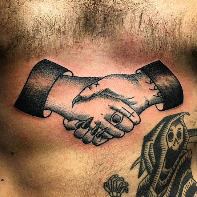 10 Fiery Devils Handshake Tattoos  Tattoodo