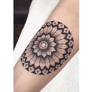 Mandala Tattoo by Cally Jo @callyjoart #callyjo #callyjoart #blackandgrey #mandala