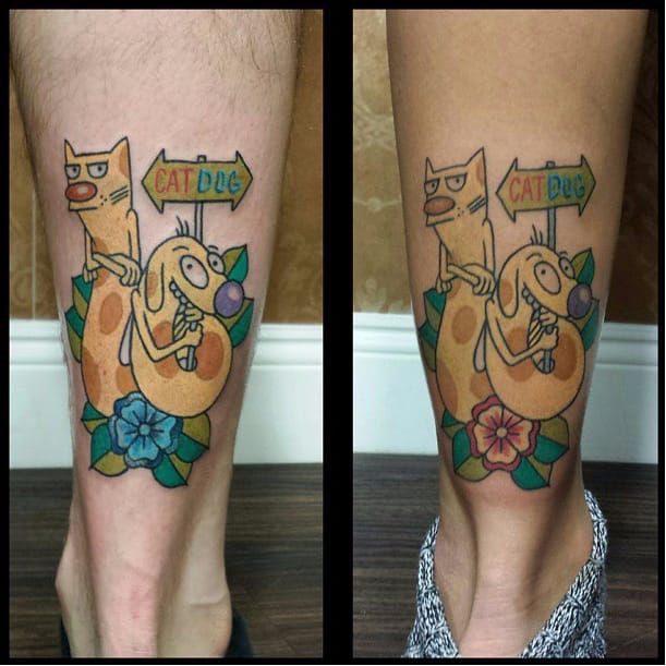 27 Best Cat  Dog Tattoo Designs  The Paws