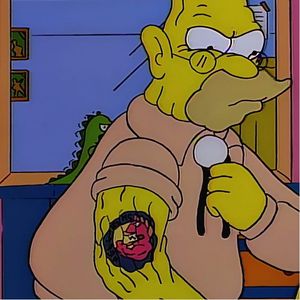 Grandpa Simpson and his trusty Hellfish tattoo!! #Hellfish #Simpsons #SimpsonsTattoos #Cartoon #cartooninspired