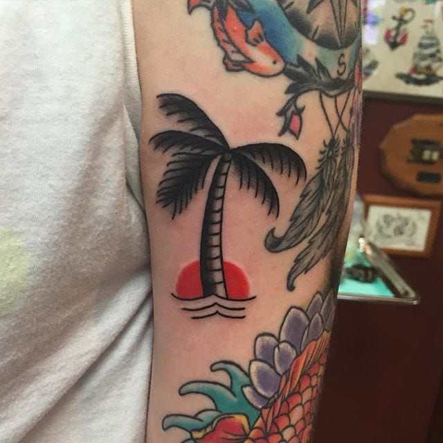 125 Unique Palm Tree Tattoos Youll Need to See  Tattoo Me Now  Palm  tattoos Tree tattoo designs Forearm band tattoos
