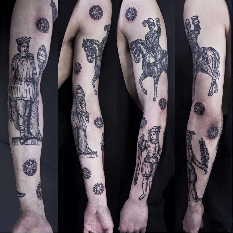 12 Medieval Art Inspired Tattoos  Art inspired tattoos Woodcut tattoo Medieval  tattoo