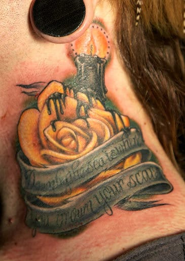 Tattoo by Chris Anthon. #light #rose #banner #ChrisAnthon