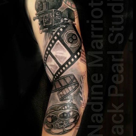Picture tattoos, Camera tattoos, Movie tattoos