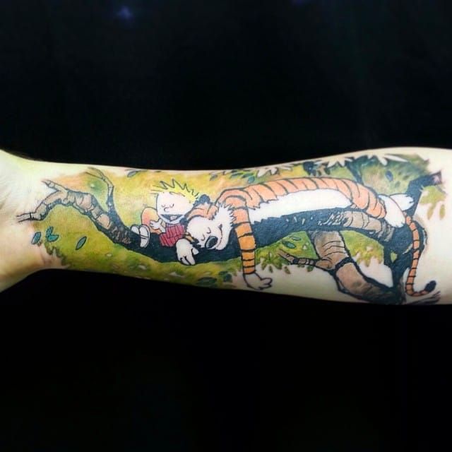 70 Calvin And Hobbes Tattoo Designs for Men 2023 Guide