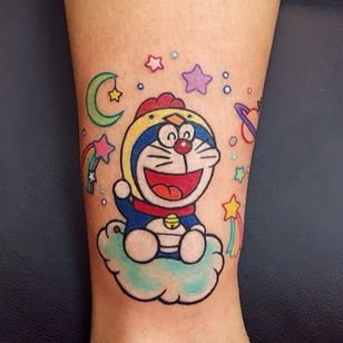 Tatuaje de Doraemon de Melvin Arizmendi.  #doraemon #neko #kat #anime