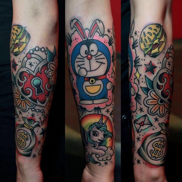 Doraemon Colored Tattoo