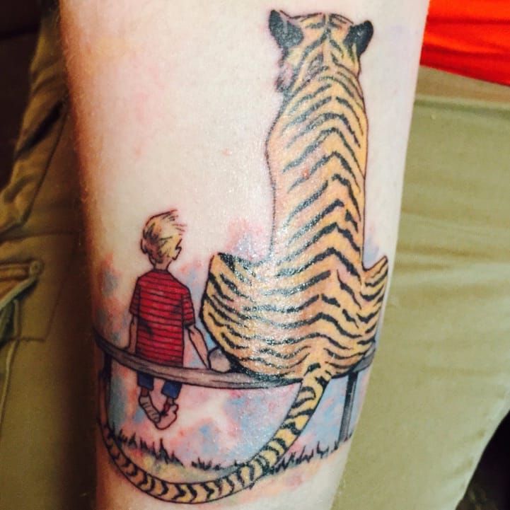 Sammi Ville Tattoos  Throwback to Calvin and Hobbes as Hobbes and hobbes  Yall get more Calvin and Hobbes pleaese tattoo tatooink tattoo  calvinabdhobbes calvin hobbess comicart comic tattooart tattooflash  comicart tattooart 