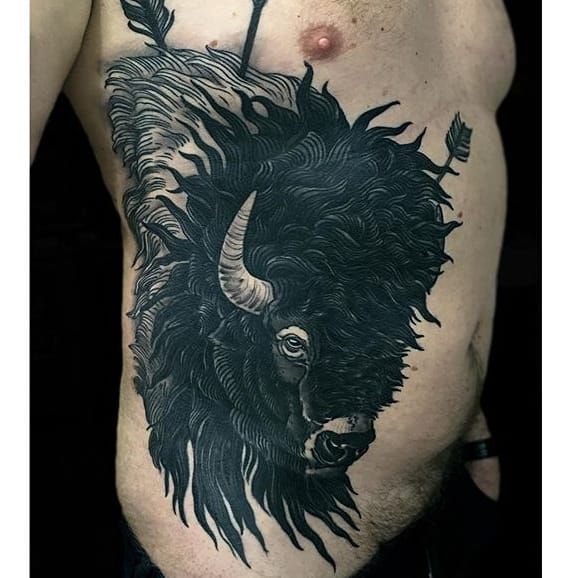 Buffalo Head by PJ Anderson at Welcome Back Classic Tattoos in Nashville  TN  rtattoos