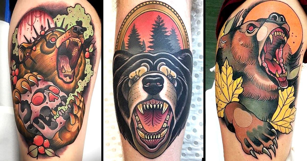 11 Supberb Neo Traditional Bear Tattoos. 