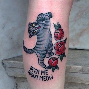 Cats like beer, too. by @iris_lys #IrisLys #cat #cattoo #cattooer