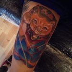 Neko tattoo by Lewis Buckley. #LewisBuckley #neko #cat #japanese #neotraditional