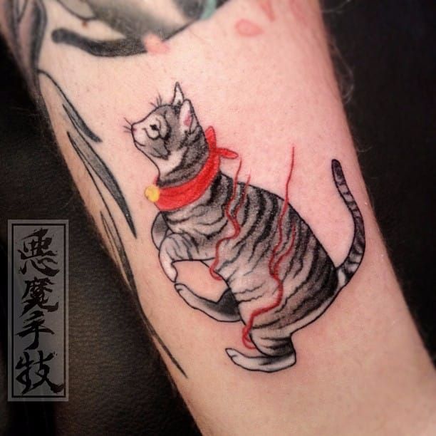 ArtPoster siamese cat  Japanese cat tattoo yellow  Mark Harrison