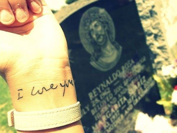 It doesn't get much more sentimental than a tattoo in the handwriting of a loved one.