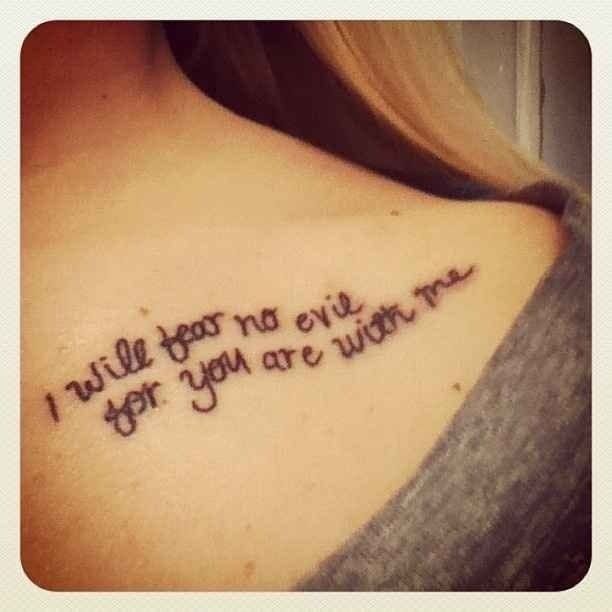 David wrote the book of Psalms in the bible which is where this collarbone tattoo came from.