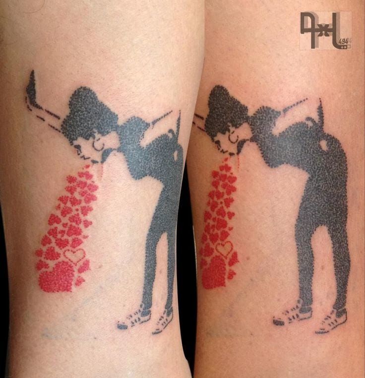 Another Banksy's painting tattooed by AxL.