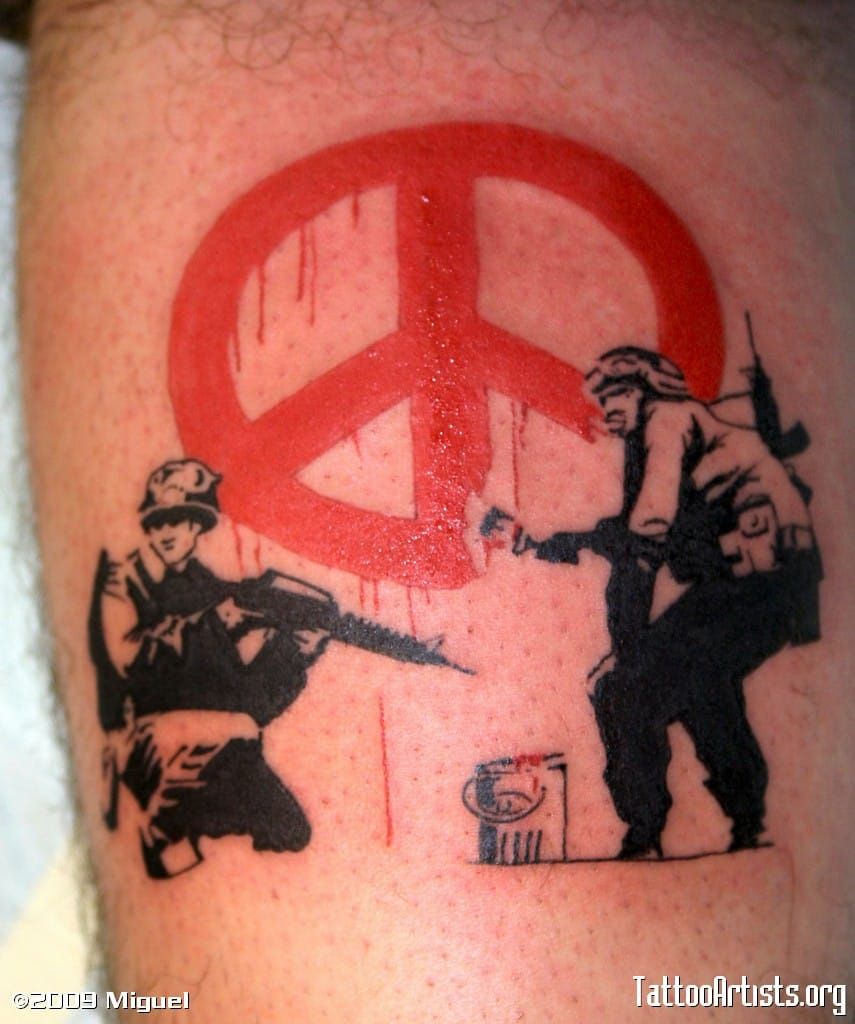 Peace not war. Tattoo by Miguel.