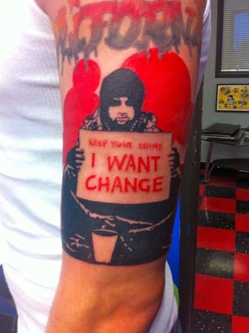 Strong message in this tattoo by David Meek.
