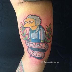 Moe Szyslak Tattoo by Howie Tattoos #MoeSyzslak #MoeSzyszlakTattoo #SimpsonsTattoos #TheSimpsons #Simpsons #SpringfieldTattoos #HowieTattoos