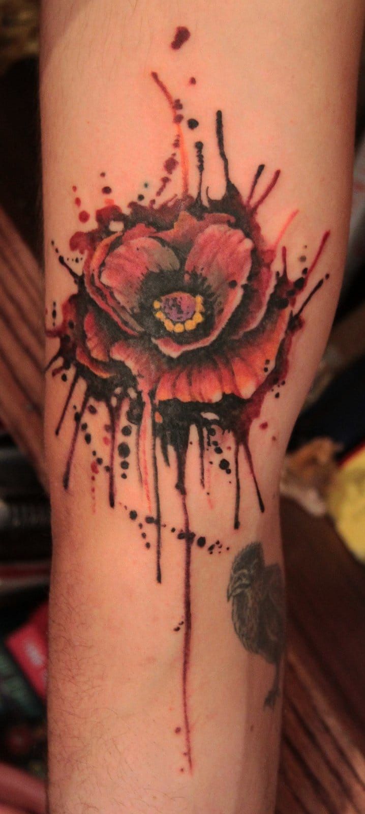 With splatters of paint by Gene Coffey.