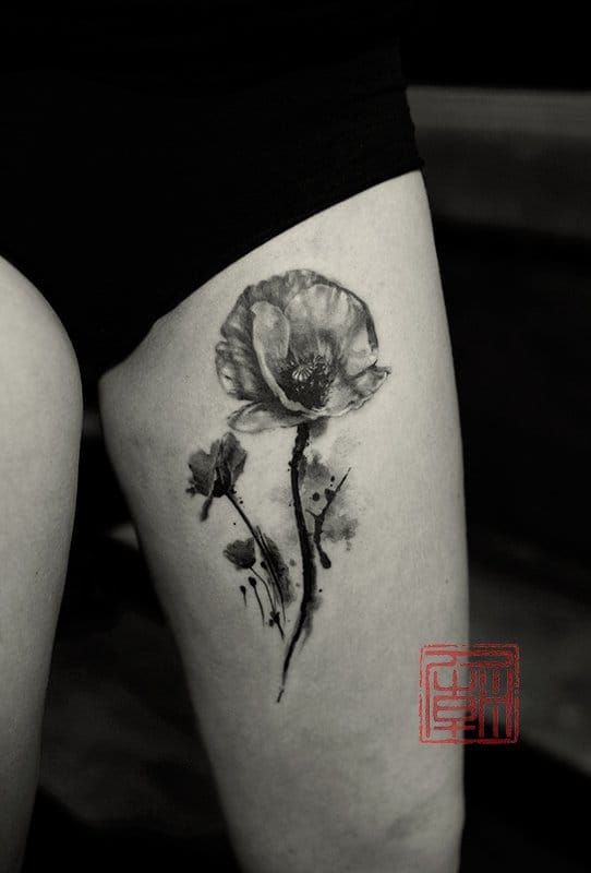 Black and grey by Olivia at Tattoo Temple, Hong-Kong.