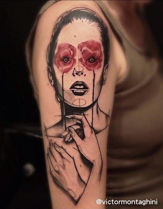 Poppies-eyed girl by Victor Montaghini.