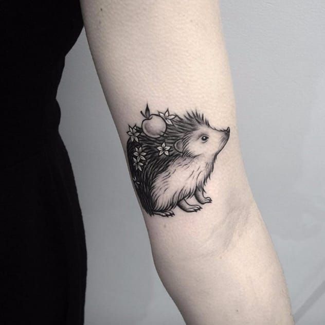 hedgehog outline tattoo