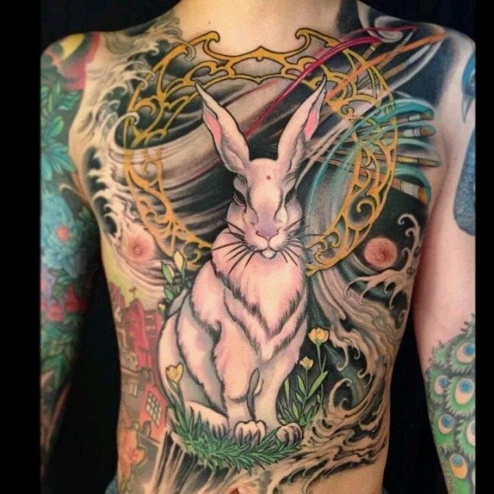 Mythical rabbit by Jeff Gogue for an epic chestpiece!