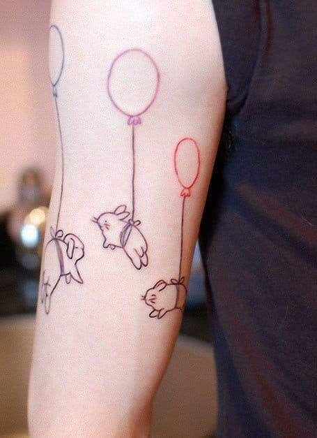 Delicate flying rabbits by Justin Snow.