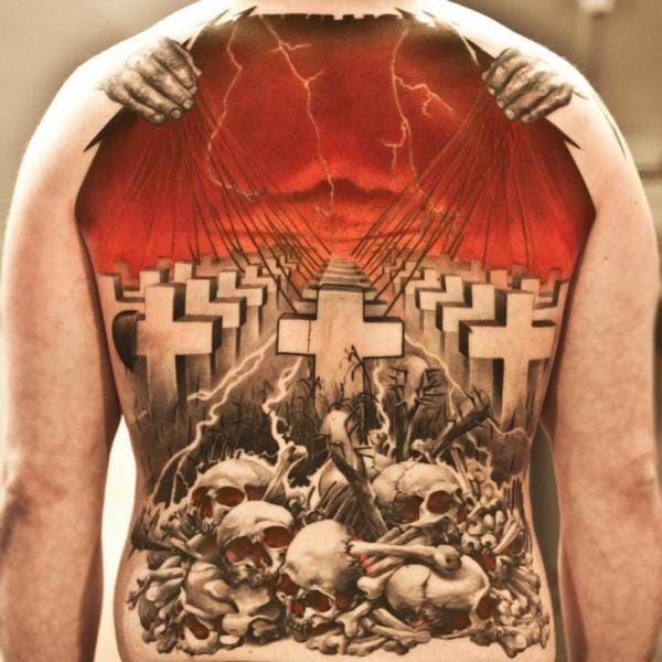 Awesome Master of Puppets tattoo  Back tattoos for guys Metallica tattoo  Tattoos