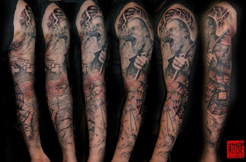 Metallica leg tattoo  Metal tattoo Sleeve tattoos Heavy metal tattoo