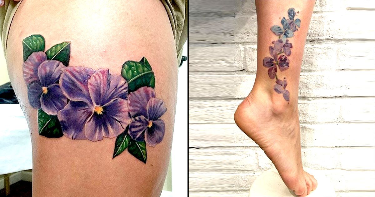 Violet tattoo African sleeve tattoo African violets