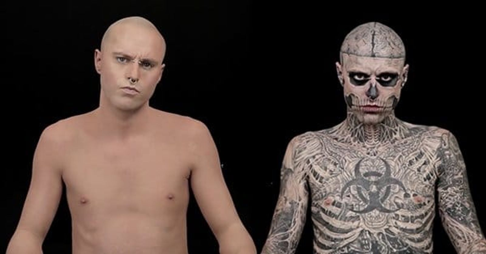 Самый татуированный человек в мире до и после