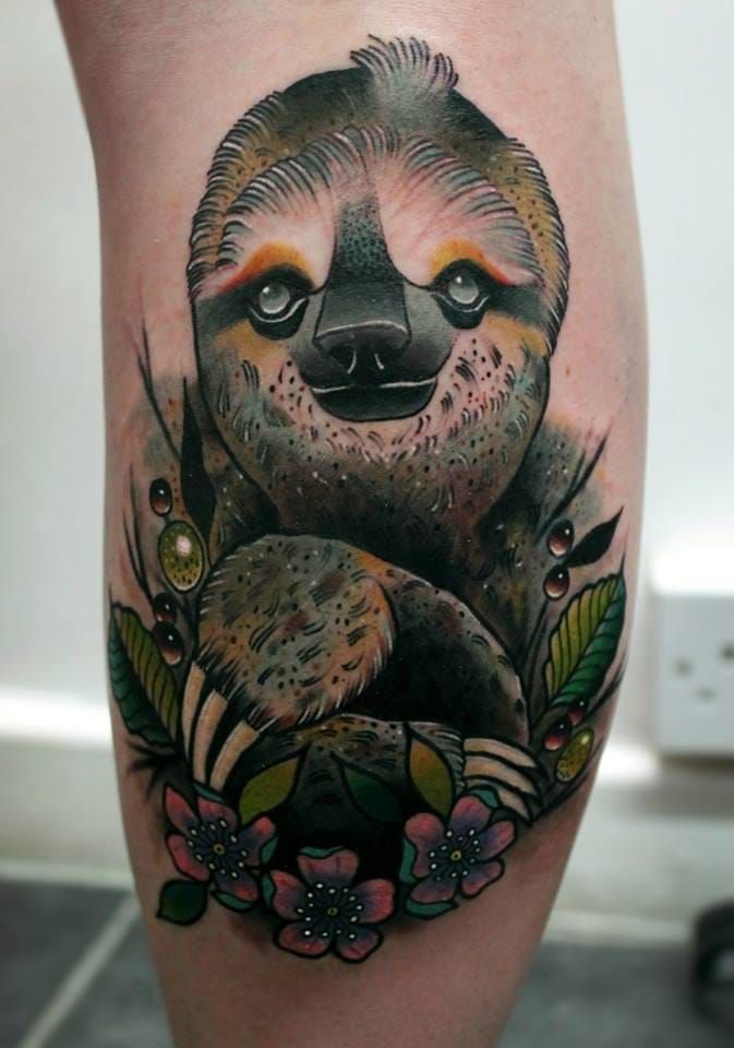 Artist Frenky  Sloth  Sloth tattoo Animal tattoos Animal tattoos for  women