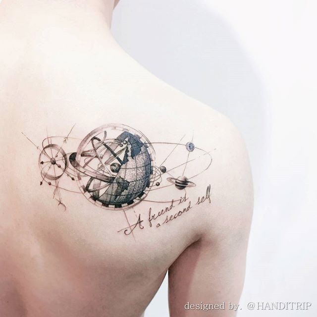 Dark Crow Tattoo  Astronomy tattoo made by jlyart   Julie does a lot  of fineline tattoos So if youre into that shes definitely the artist  for you Check out more