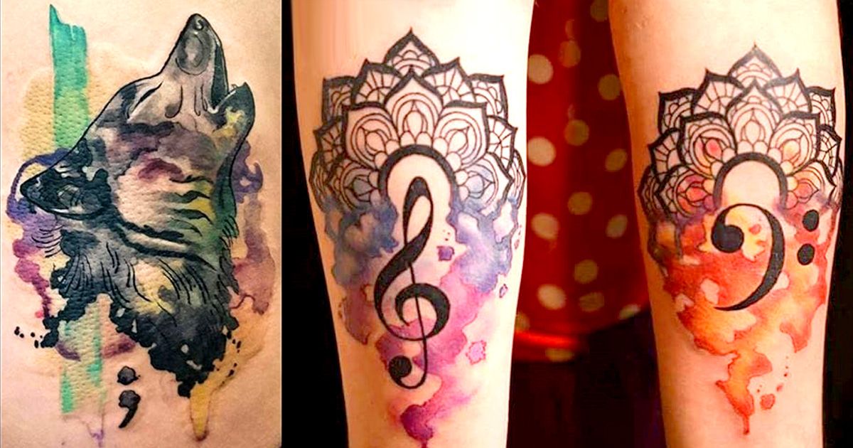 Nancy Tattooer's Dramatic Watercolor Tattoos • Tattoodo