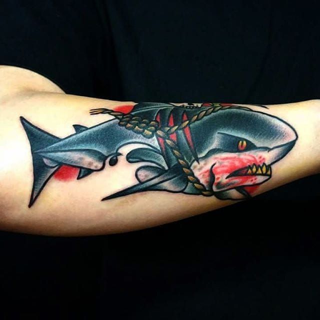 Funky Shark Tattoos by Havit Tattooer • Tattoodo