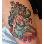 Cat lady tattoo by Torie Wartooth. #TorieWartooth #neotraditional #feline #cat #catgirl #catlady #catwoman #anime