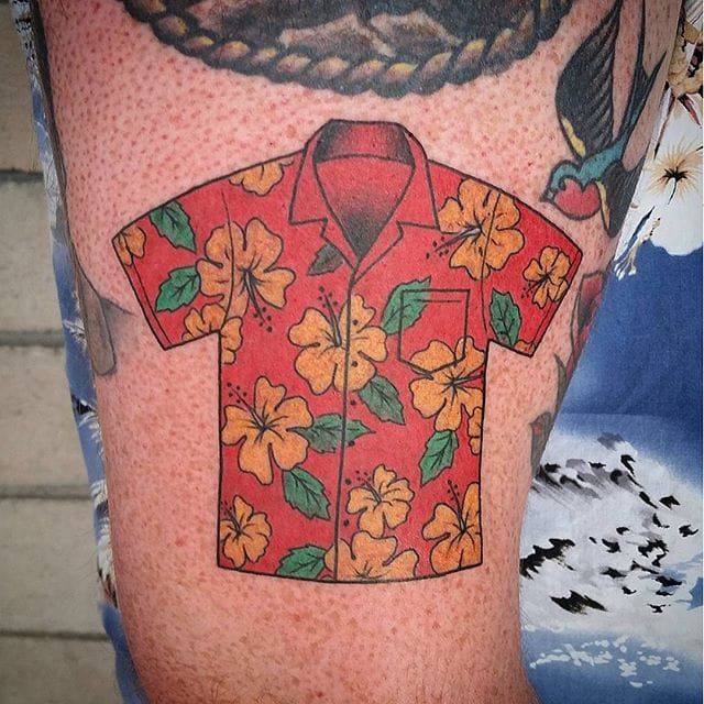Stitch in an aloha shirt tattoo  by Dani  Maui Tattoo Artist at  MidPacific Tattoo  MidPacific Tattoo