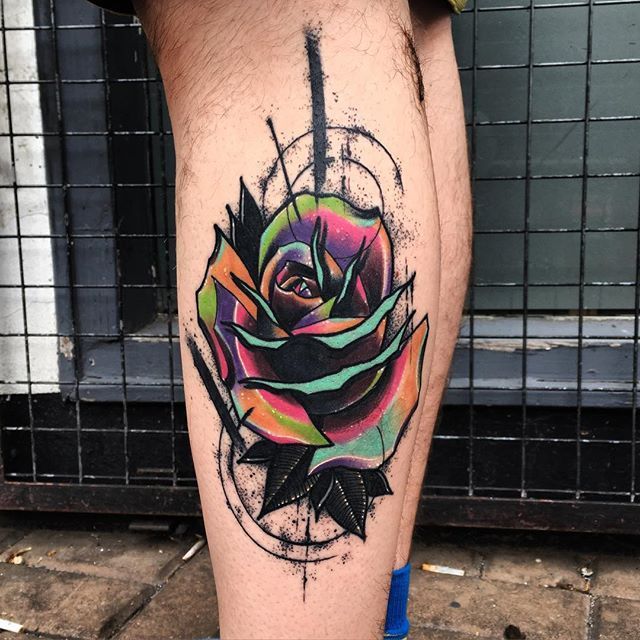  Thank you Christine So fun rosetattoo rainbow wlba  Colorful rose  tattoos Flower tattoo arm Tattoos