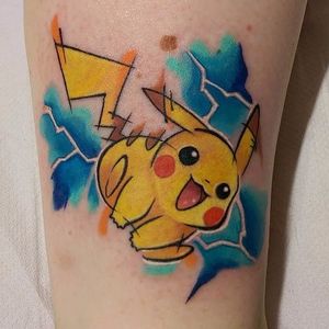Pikachu Tattoo by Chris Hill #pikachu #pikachutattoo #pikachutattoos #pokemon #pokemontattoo #pokemontattoos #pokemongo #nintendo #nintendotattoo #game #gamingtattoo #ChrisHill